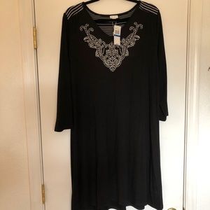 Xl Black And White embroidered dress